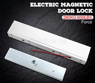 Electric Magnetic  Holding Force Lock Single Door Home Security 600Lbs 280Kg US • $22.98