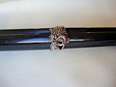 VINTAGE 1980s 3D CHINESE DRAGON HEAD RING STERLING SILVER STAMP 925 SZ 6.5 • $24.99