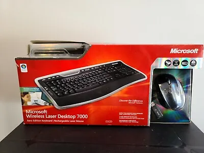 Microsoft Natural Ergonomic Desktop 7000 Wireless Keyboard Mouse USB Dongle NEW! • $400