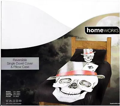 £12.99 • Buy Gothic Skull Ace Of Spades & Sailor Jerry Tattoos Reversible Duvet Single Set