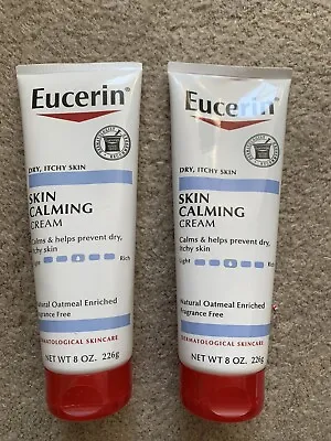 Eucerin Skin Calming Fragrance Free Creme 8 Oz Ea (2 Tubes) Lotion Moisturizer • $15.99