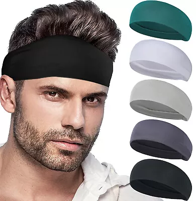 Unisex Hair Band Athletic Workout Sweatbands Non-Slip Moisture Wicking Headbands • $6.99