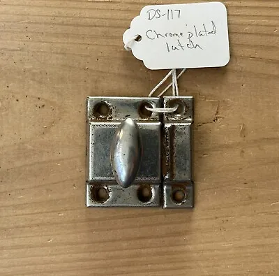 DS-117–Vintage Stamped Metal Chrome Plated Mid-1900s Cupboard Cabinet Latch • $9.50