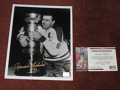 Signed Maurice Richard Photo 8 X 10 ~PSA DNA ~Montreal Canadians~Stanley Cup NHL • $295