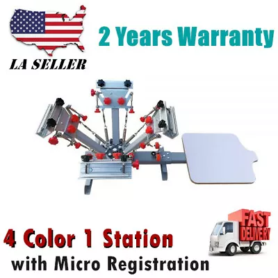 4 Color 1 Station Silk Screen Printing Press Machine With Micro Registration • $488.70