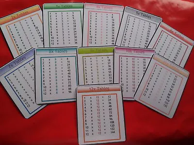 Learn TIMES TABLES - KS1 KS2 - Flash Cards-  Laminated • £4.20