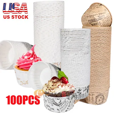 $11.65 • Buy 100PCS Muffin Wrappers Large Cupcake Paper Liners DIY Baking Cups Wraps