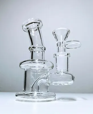 4.5  Mini Glass Bong Diffused Perc Premium Quality Water Pipe Hookah Bubbler • $14.99