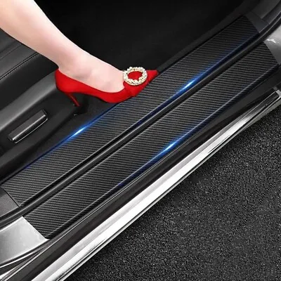 4Pcs Car Door Plate Sill Scuff Cover Anti Scratch Decal Sticker Protector Cover • $12.99