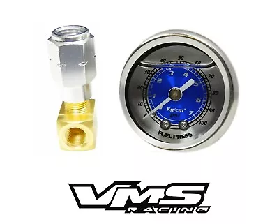 Vms Racing Fuel Pressure Gauge Kit Blue For Chevy Trailblazer Ss Ls2 • $33.95