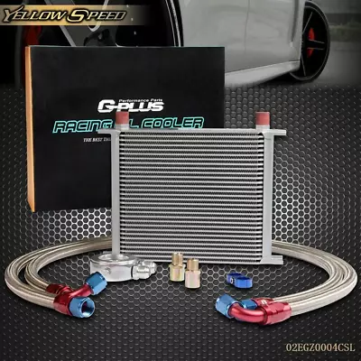 Fit For Universal 30 Row Aluminum Engine Oil Cooler +Filter Adapter+ Oil Lines • $103.02