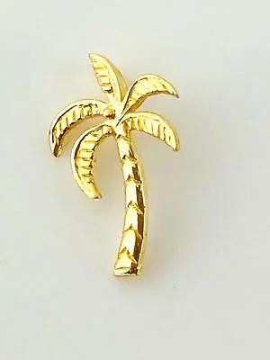 $77 • Buy 14K Solid Yellow Gold Palm Tree Pendant.Width:1/2” 12 Mm Length: 3/4” 19 Mm C917