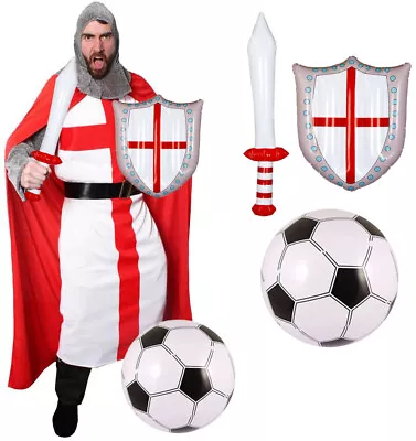 England Knight Costume Fancy Dress Euro 2021football Mens St George Outfit • £31.99