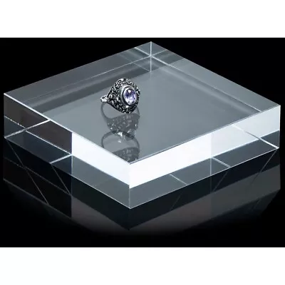 Solid Display 10x10cm Blocks Clear Acrylic For Craft Jewellery Ornament Display • £3.50