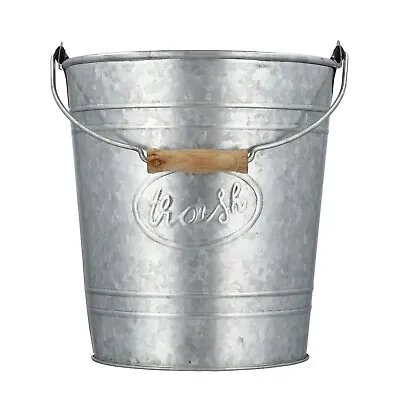 Autumn Alley Galvanized Metal Rustic Waste Bin | 7L 2 Gallon Trash Can • $27.99