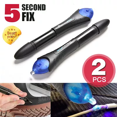 X2 Quick Fix 5 Second UV Light Liquid Plastic Welding Compound Glue Repair Tool • $9.99