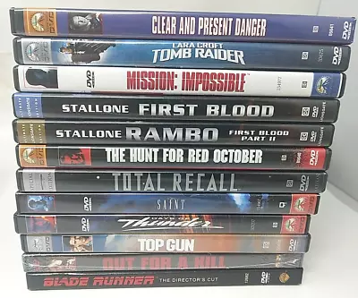 12 DVD LOT Action - Top Gun Blade Runner Mission Impossible Saint Tomb Raider • $2
