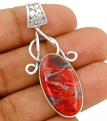 Natural Moroccan Seam Agate 925 Solid Sterling Silver Pendant Jewelry NW15-4 • $28.99