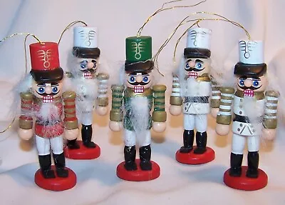 Nutcracker Mini Ornament Lot 5-Wood-Red White Green-New • $10.55