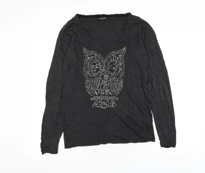 £6 • Buy Review Womens Grey Round Neck Viscose Pullover Jumper Size M - Owl