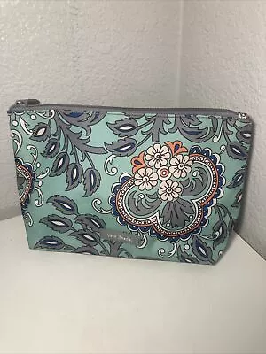 Vera Bradley Green  Fan Flowers Non Quilted Large Cosmetic Bag • $14.99