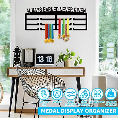 Medal Display Hanger Wall Mounted Iron Medal Display Rack Decorative Black Cak • $20.19