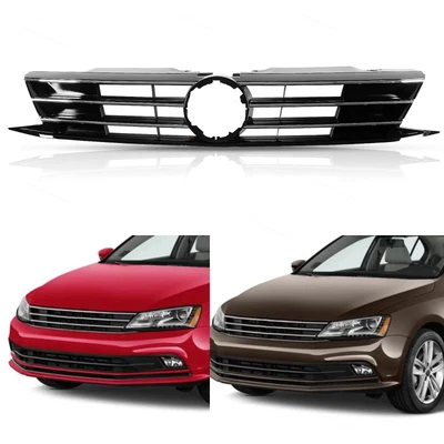 $60.85 • Buy Plastic Front Bumper Chrome Grill Grille Fit For 2015-2018 VW Volkswagen Jetta