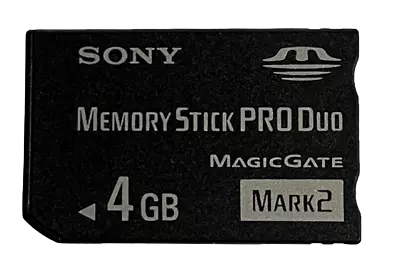 Sony 4GB Sony PSP Memory Stick Pro Duo Mark 2 Memory Card Camera Cybershot • $18.90