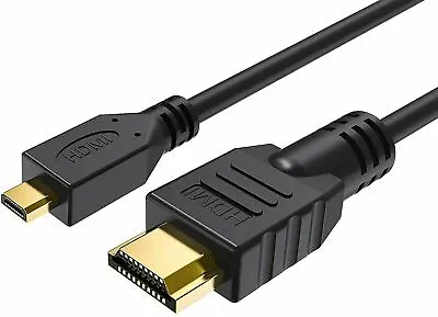 1.5M HDMI To Micro HDMI Male To Standard Male Cable Lead Full HD 1080p Gold TV • £3.49