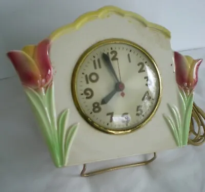 Vintage Sessions Tulip Planter Electric Novelty Wall Mantel Clock Mastercrafter • $25