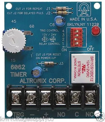 Altronix 6062 Timer Multi-Purpose 12/24VDC 1 Second To 60 Minutes Board • $30