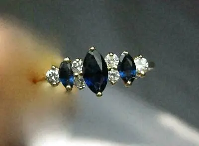 1.50 Cts Marquise Cut Sapphire & Diamond Wedding Gift Ring 14K White Gold Finish • $139.99