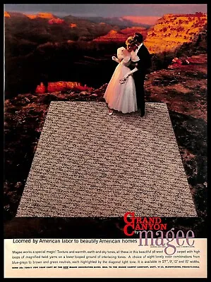 1957 Magee Grand Canyon Carpets Rugs Vintage PRINT AD Couple View Nature • $8.99
