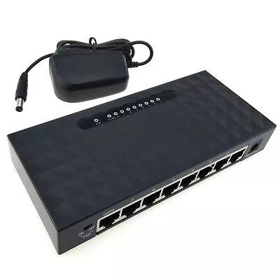 1000Mbps 8 Port Ethernet Hub PC Gaming Network LAN Switch RJ45 Cat6 Splitter • $35.23