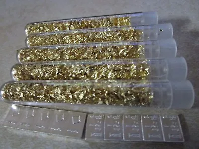 5 Large  Vials Of Gold Flakes And 10 1 Gram Valcambi Sussie Bars • $40.99