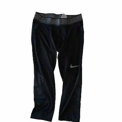 Nike Pro Dri-Fit Men's 3/4 Tights Size Large Black Compression Pants Hypercool • $8