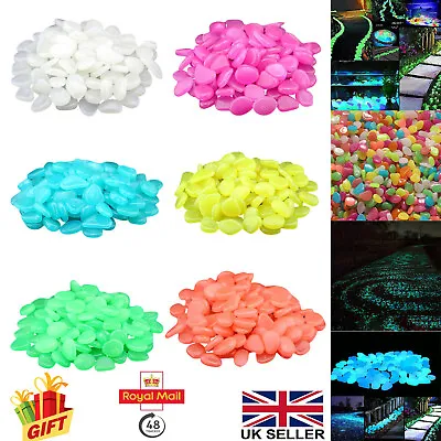 Glow In The Dark Pebbles Stones Home Garden Walkaway Aquarium Fish Tank GIFT UK • £3.48