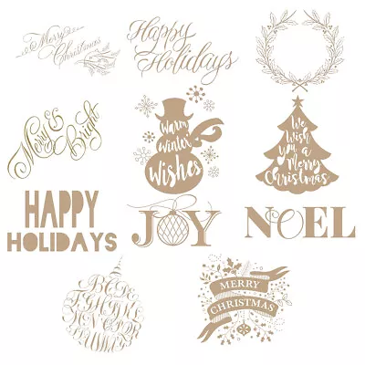 Merry Christmas Metal Emboss Dies Stencil Diy Hot Foil Plate Paper Cards Crafts • £3.11