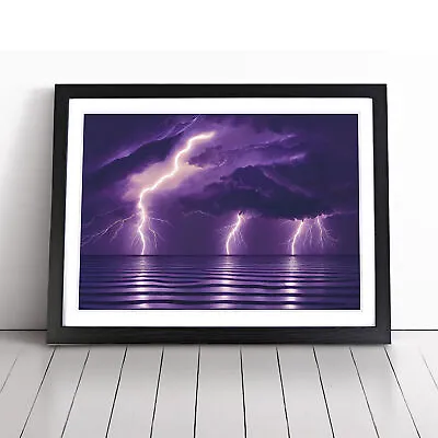 Bright Lightning Storm Wall Art Print Framed Canvas Picture Poster Decor • £24.95