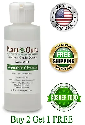 Vegetable Glycerin 2 Oz. USP 99.9 % Pure Food Grade Non-GMO Kosher VG PG  • $6.15