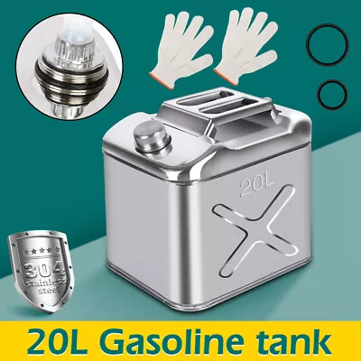 20L 304 Stainless Steel Jerry Can Fuel Storage For Boat/4WD/Motorbike Spout • $95