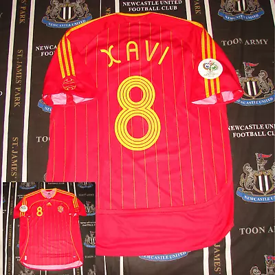 Spain Home Football Shirt Jersey 2005 2007 Xavi Hernandez Adidas Size L • $89.95