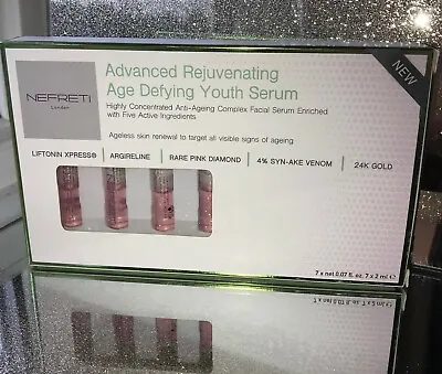 £18.90 • Buy NEFRETI Advanced Rejuvenating Age Defying Youth Serum 7 X 2ml Ampoules RRP: £69