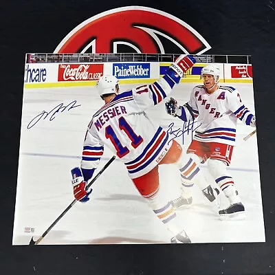 Mark Messier & Brian Leetch Autographed New York Rangers 16x20 Signed Steiner CX • $249.99