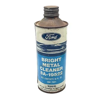 Vintage Ford Bright Metal Cleaner  Metal Tin Can Collectable Half Way Full Can R • $32