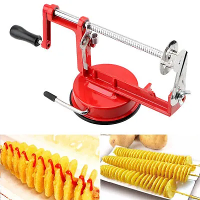 Twisted Potato Slicer Manual Stainless Steel Spiral Fry Cutter Vegetable Machine • £11.45