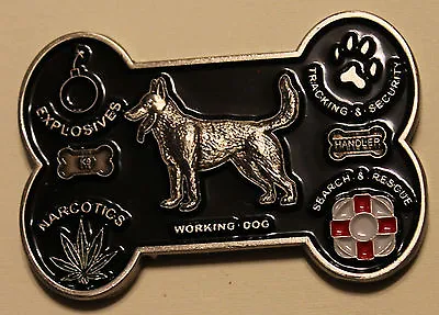 K9 Handler / Team BAD TO THE BONE Army Navy Marine Air Force Challenge Coin  • $14.95