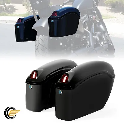 Motorcycle Hard Saddle Bags Trunk W/Lights For Honda Shadow Side Box Luggage • $77.50