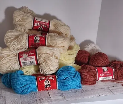 Lot Of 15 Vintage Skeins Aunt Lydia's Heavy Rug Yarn See Description For Details • $24.49