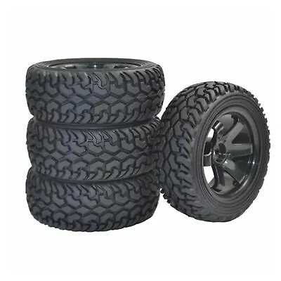 1/10 RC Rally Car Grain Rubber Tyres Off-road Tires Wheels For Traxxas 4PCS • $12.19